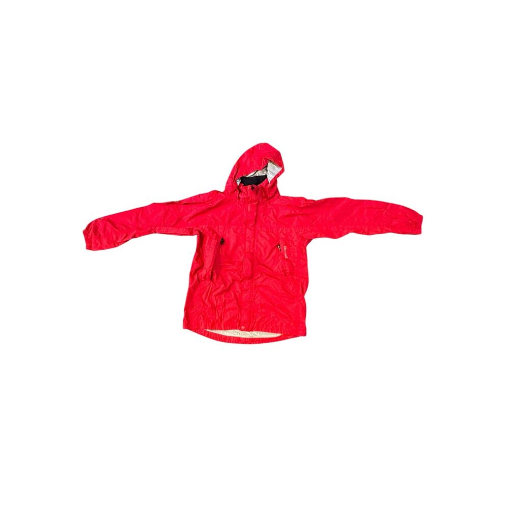 Marmot Youth XL Red Hooded Rain Jacket Windbreaker Lightweight Outdoor Coat